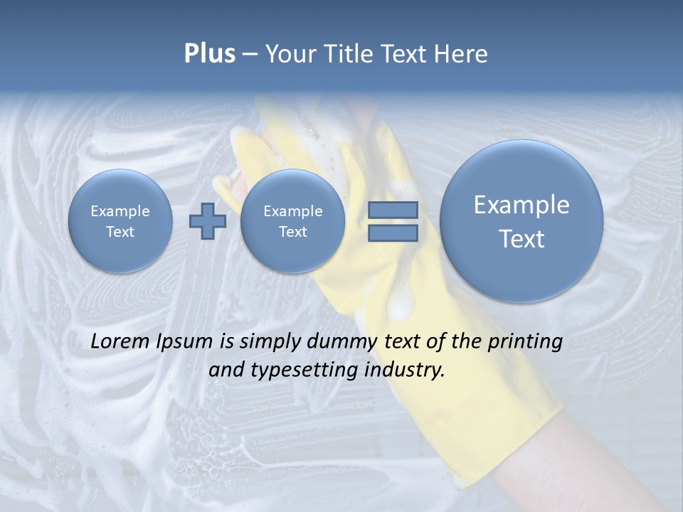 A Hand With Yellow Gloves Holding A Sponge Powerpoint Template PowerPoint Template