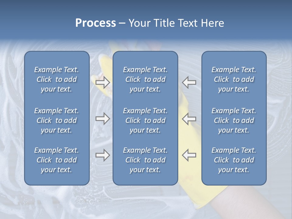 A Hand With Yellow Gloves Holding A Sponge Powerpoint Template PowerPoint Template