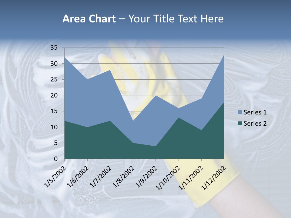 A Hand With Yellow Gloves Holding A Sponge Powerpoint Template PowerPoint Template