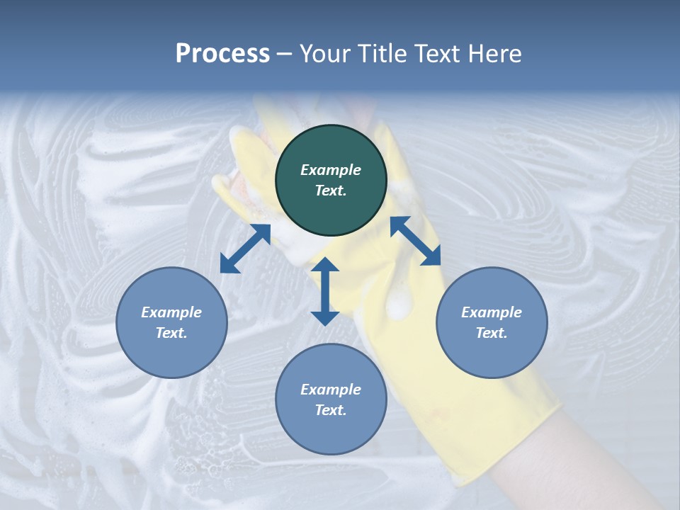 A Hand With Yellow Gloves Holding A Sponge Powerpoint Template PowerPoint Template