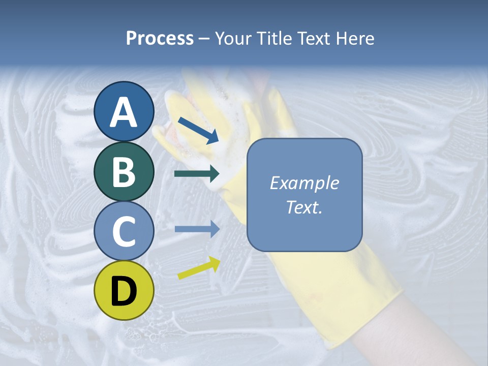 A Hand With Yellow Gloves Holding A Sponge Powerpoint Template PowerPoint Template