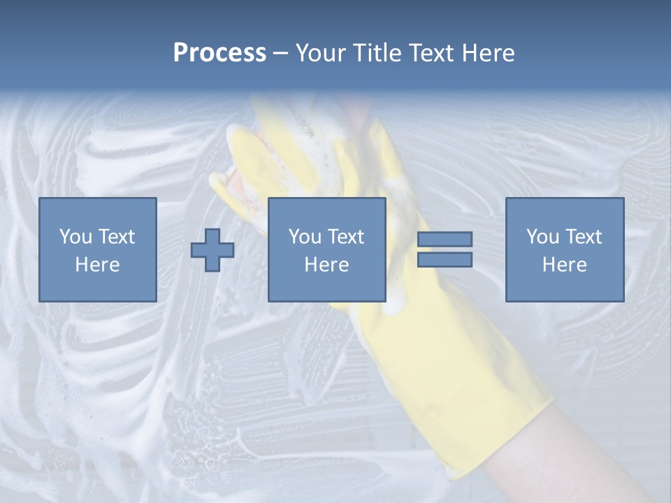 A Hand With Yellow Gloves Holding A Sponge Powerpoint Template PowerPoint Template