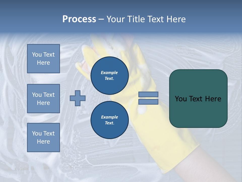 A Hand With Yellow Gloves Holding A Sponge Powerpoint Template PowerPoint Template