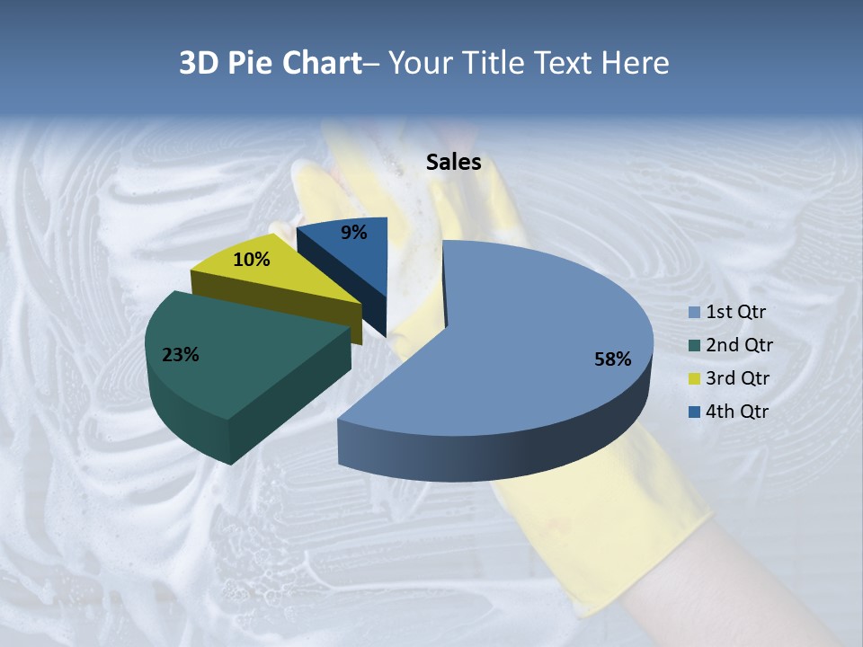 A Hand With Yellow Gloves Holding A Sponge Powerpoint Template PowerPoint Template