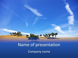 A Group Of Trees In The Middle Of A Desert PowerPoint Template