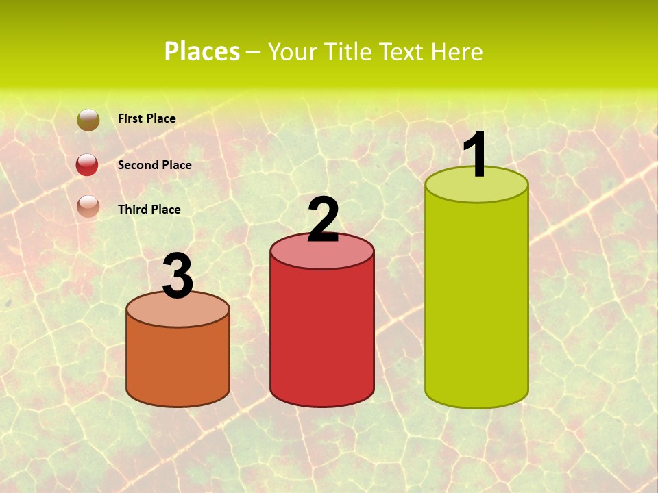 A Leaf With Red And Green Leaves On It PowerPoint Template