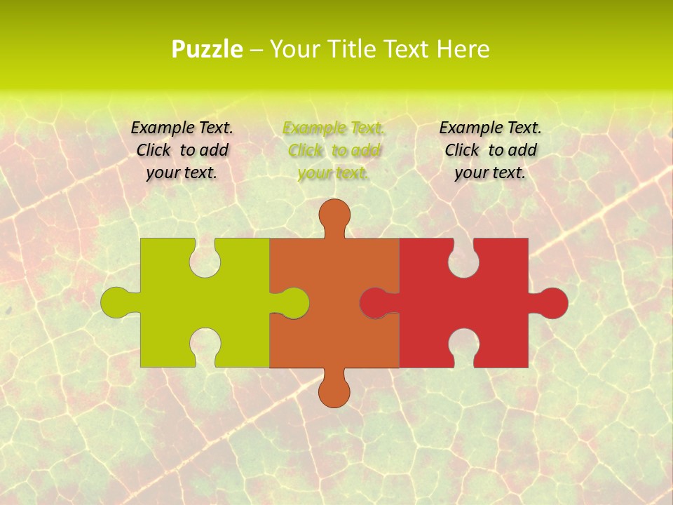 A Leaf With Red And Green Leaves On It PowerPoint Template