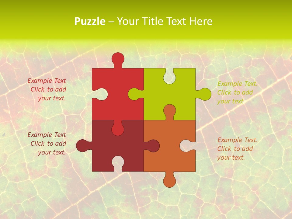 A Leaf With Red And Green Leaves On It PowerPoint Template