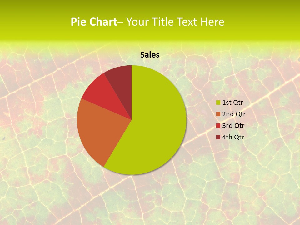 A Leaf With Red And Green Leaves On It PowerPoint Template