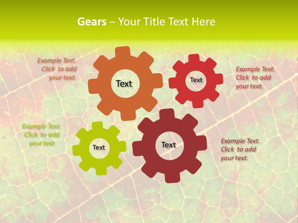 A Leaf With Red And Green Leaves On It PowerPoint Template