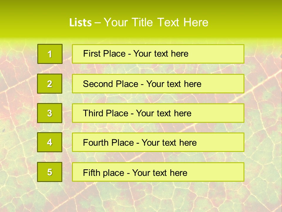 A Leaf With Red And Green Leaves On It PowerPoint Template