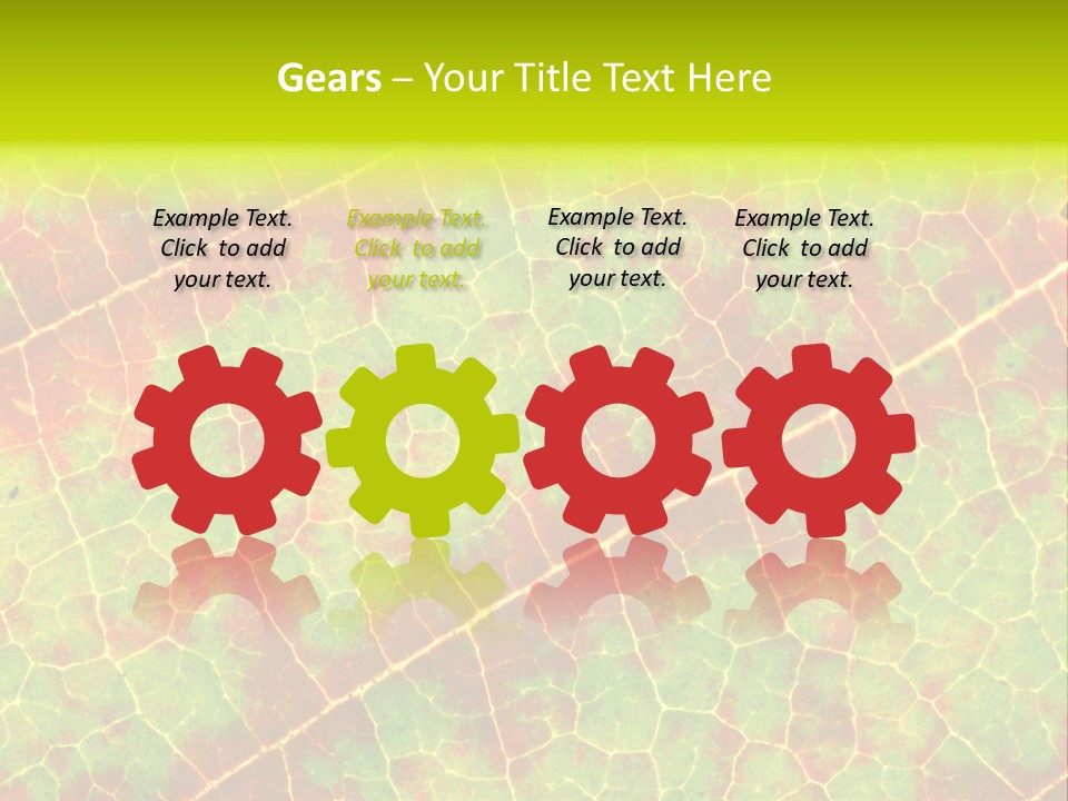 A Leaf With Red And Green Leaves On It PowerPoint Template