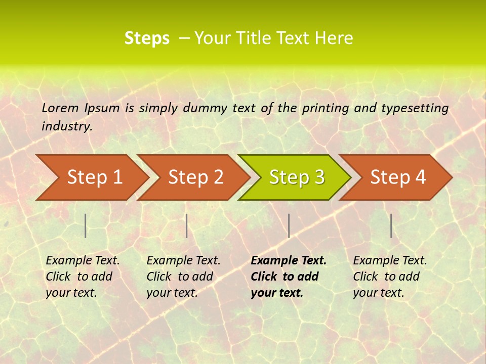 A Leaf With Red And Green Leaves On It PowerPoint Template