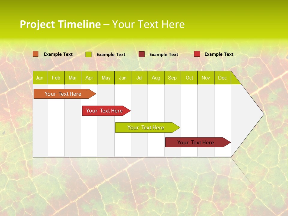 A Leaf With Red And Green Leaves On It PowerPoint Template