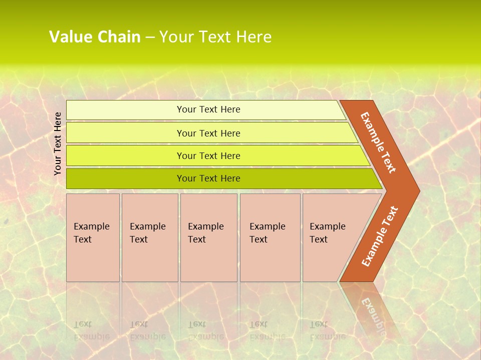 A Leaf With Red And Green Leaves On It PowerPoint Template