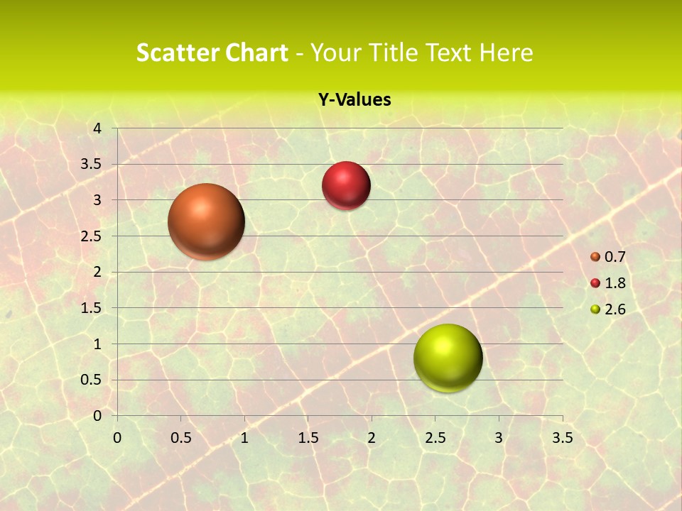A Leaf With Red And Green Leaves On It PowerPoint Template