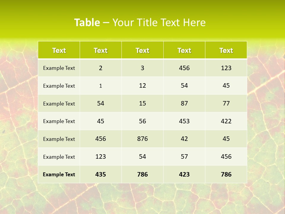 A Leaf With Red And Green Leaves On It PowerPoint Template