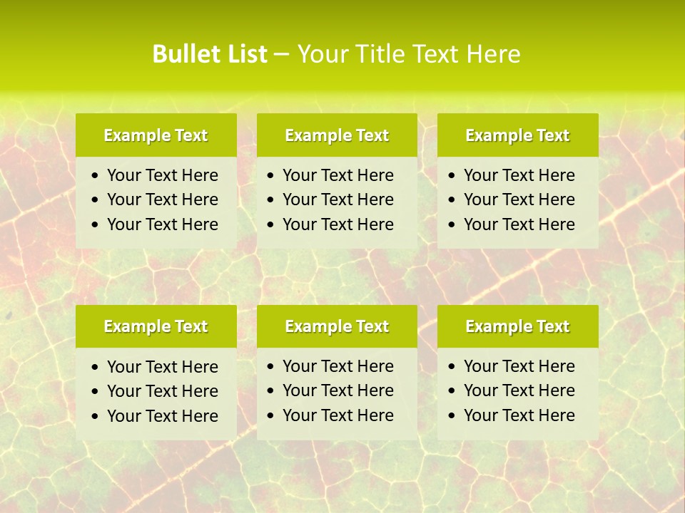 A Leaf With Red And Green Leaves On It PowerPoint Template