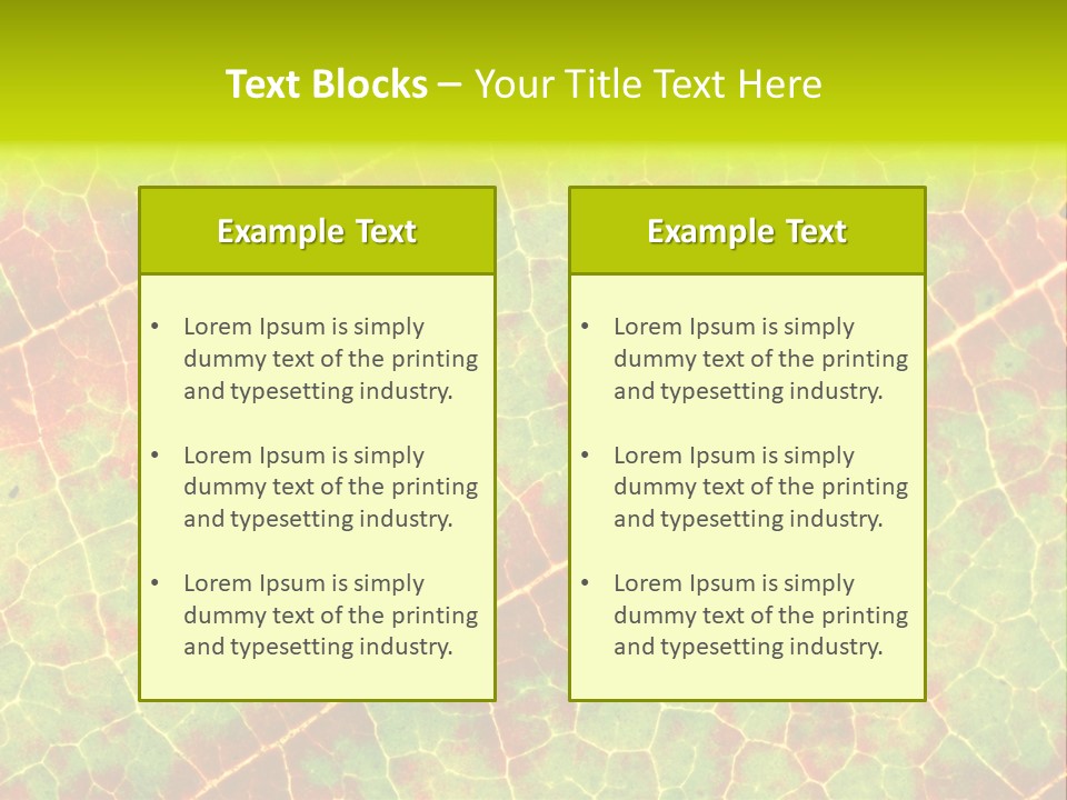 A Leaf With Red And Green Leaves On It PowerPoint Template