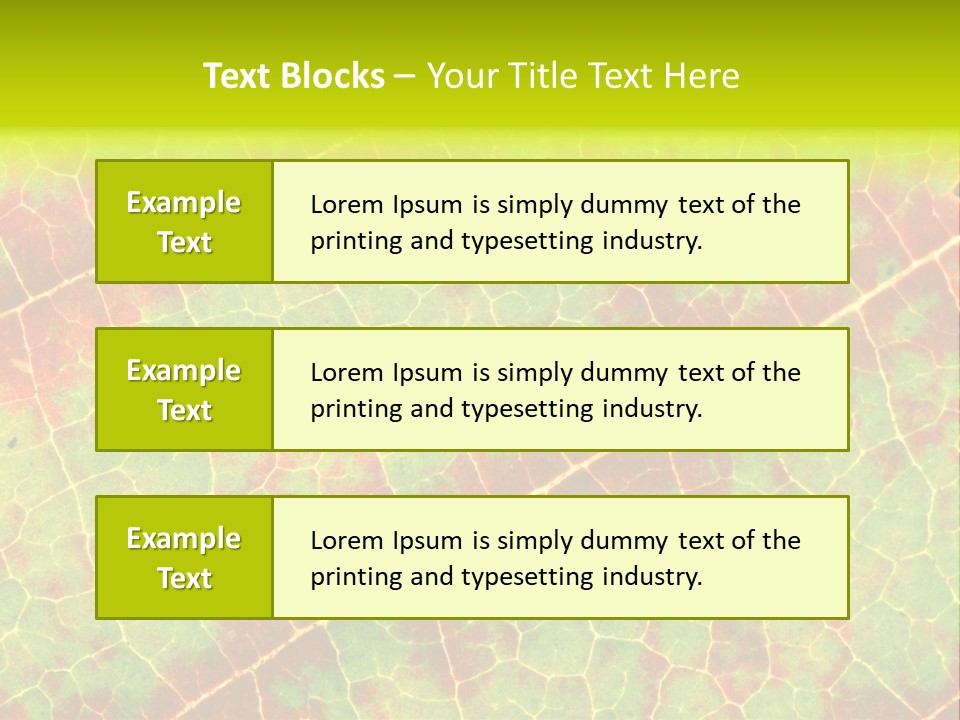 A Leaf With Red And Green Leaves On It PowerPoint Template