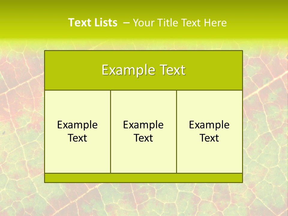 A Leaf With Red And Green Leaves On It PowerPoint Template