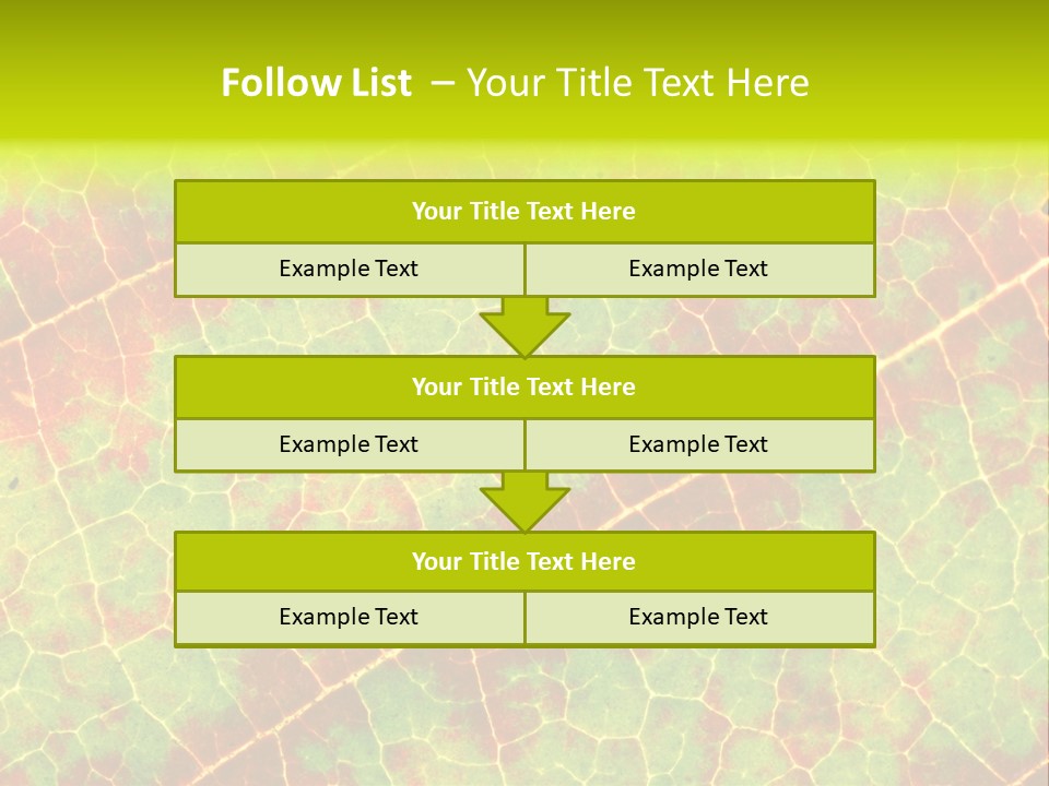 A Leaf With Red And Green Leaves On It PowerPoint Template