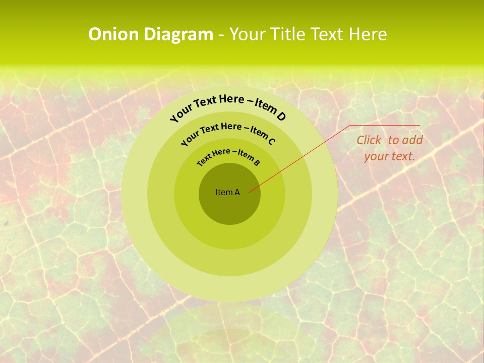 A Leaf With Red And Green Leaves On It PowerPoint Template