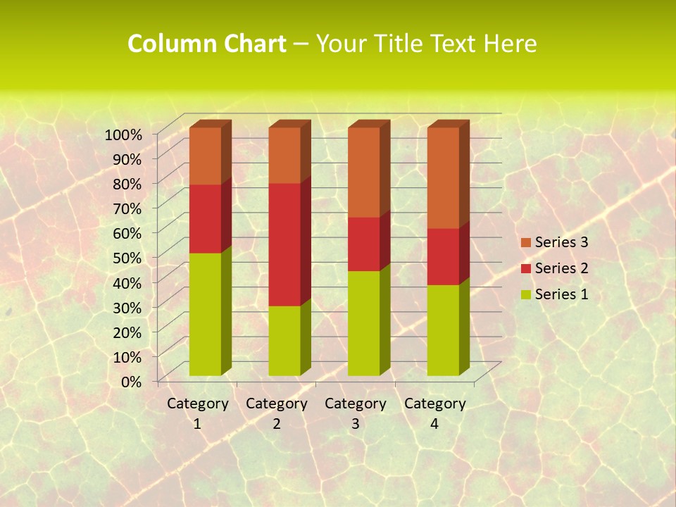 A Leaf With Red And Green Leaves On It PowerPoint Template