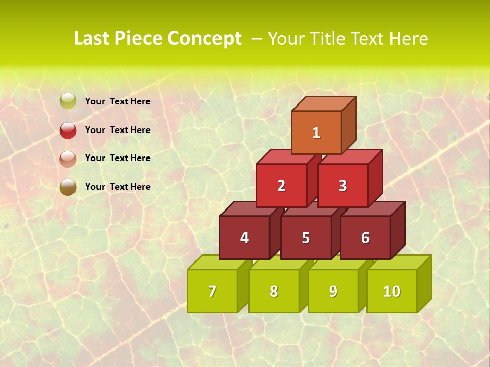 A Leaf With Red And Green Leaves On It PowerPoint Template