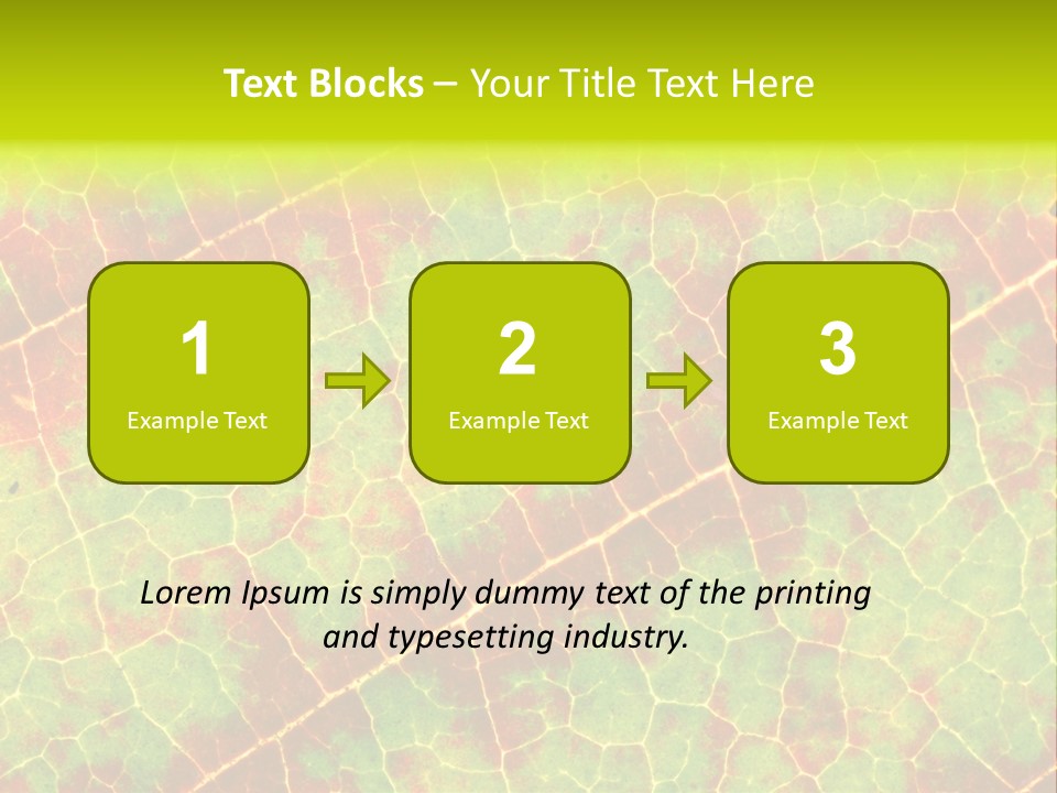 A Leaf With Red And Green Leaves On It PowerPoint Template