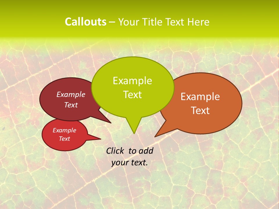 A Leaf With Red And Green Leaves On It PowerPoint Template