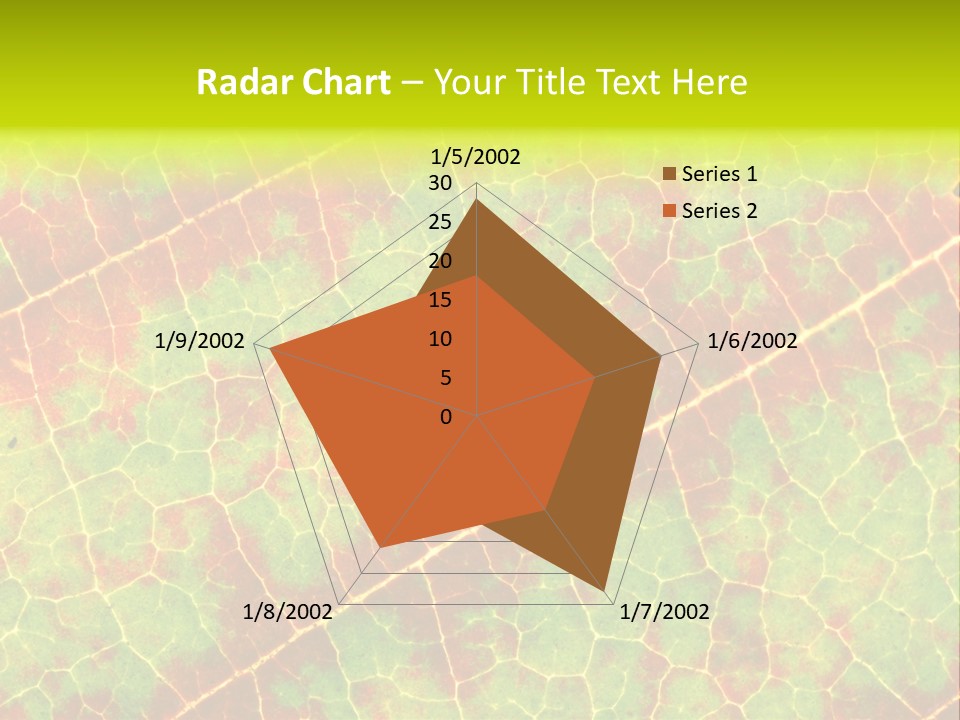 A Leaf With Red And Green Leaves On It PowerPoint Template