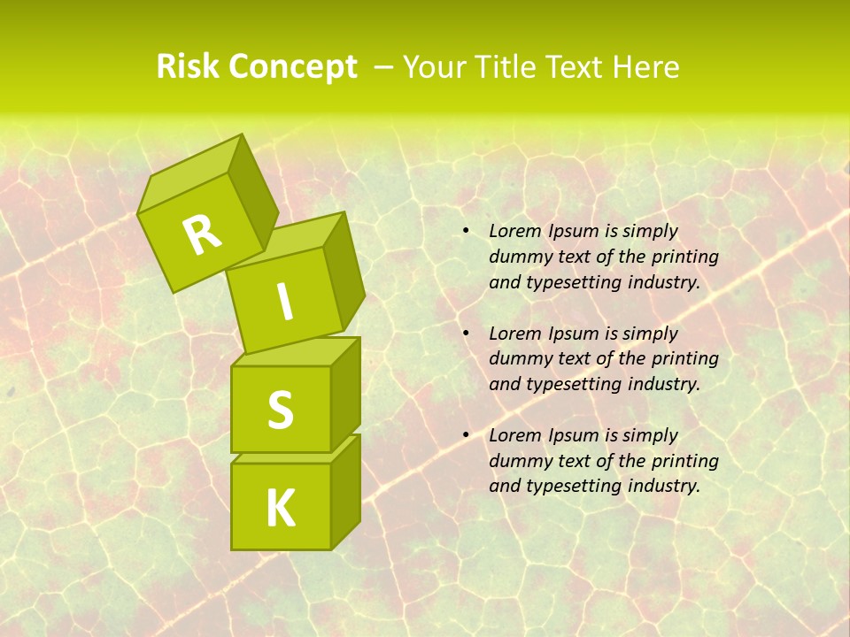 A Leaf With Red And Green Leaves On It PowerPoint Template