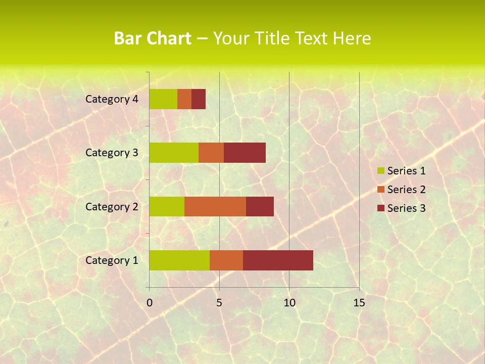 A Leaf With Red And Green Leaves On It PowerPoint Template