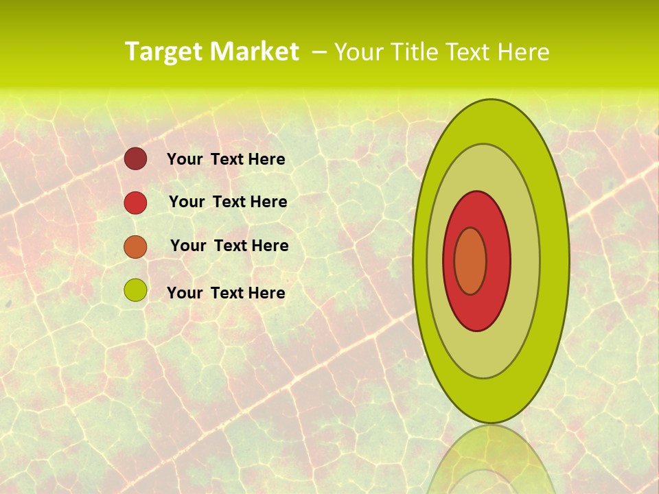 A Leaf With Red And Green Leaves On It PowerPoint Template