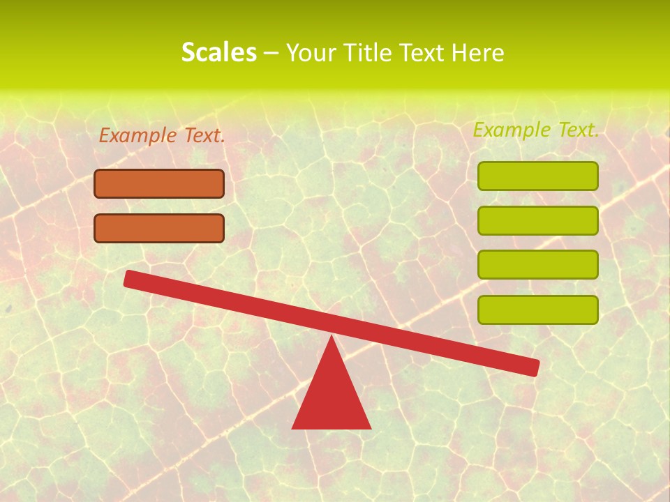 A Leaf With Red And Green Leaves On It PowerPoint Template