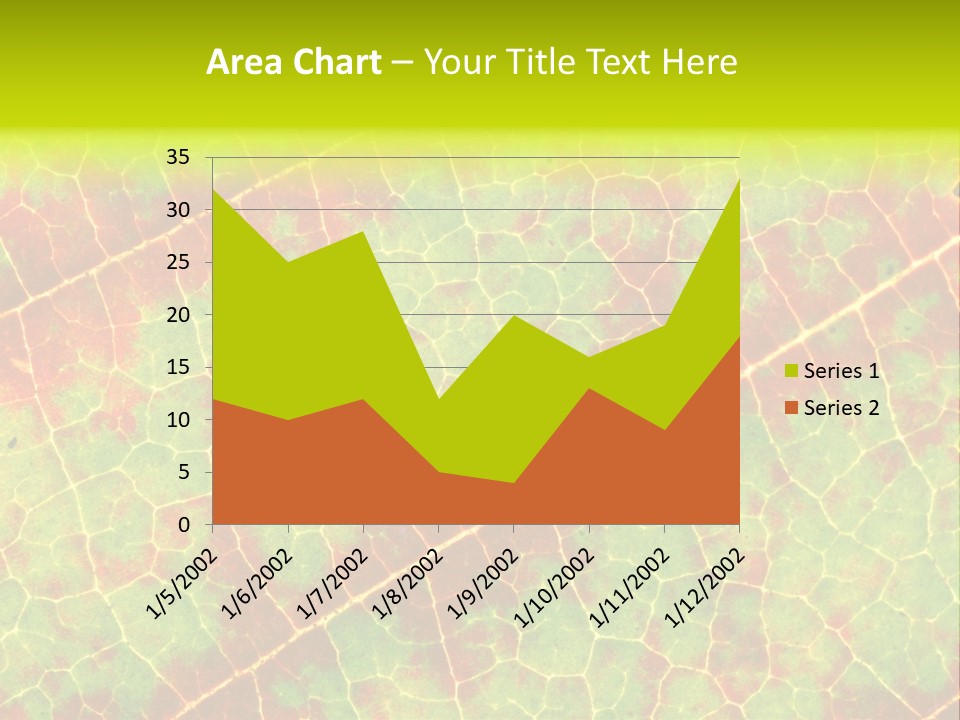 A Leaf With Red And Green Leaves On It PowerPoint Template
