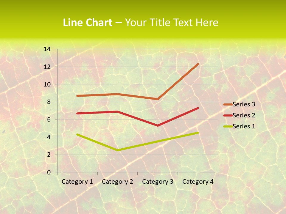A Leaf With Red And Green Leaves On It PowerPoint Template