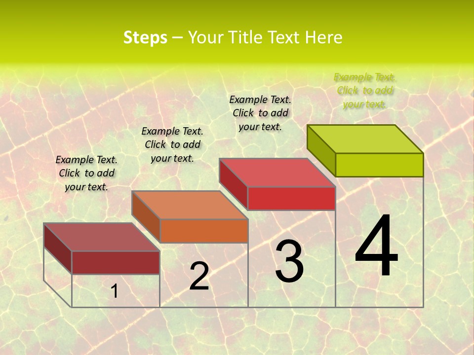 A Leaf With Red And Green Leaves On It PowerPoint Template