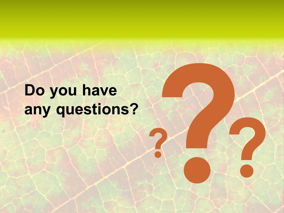 A Leaf With Red And Green Leaves On It PowerPoint Template