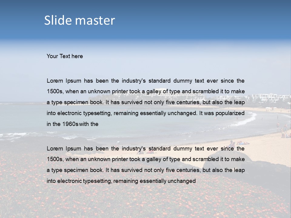 Vacation Mountain Sea PowerPoint Template