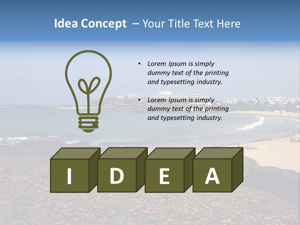 Vacation Mountain Sea PowerPoint Template