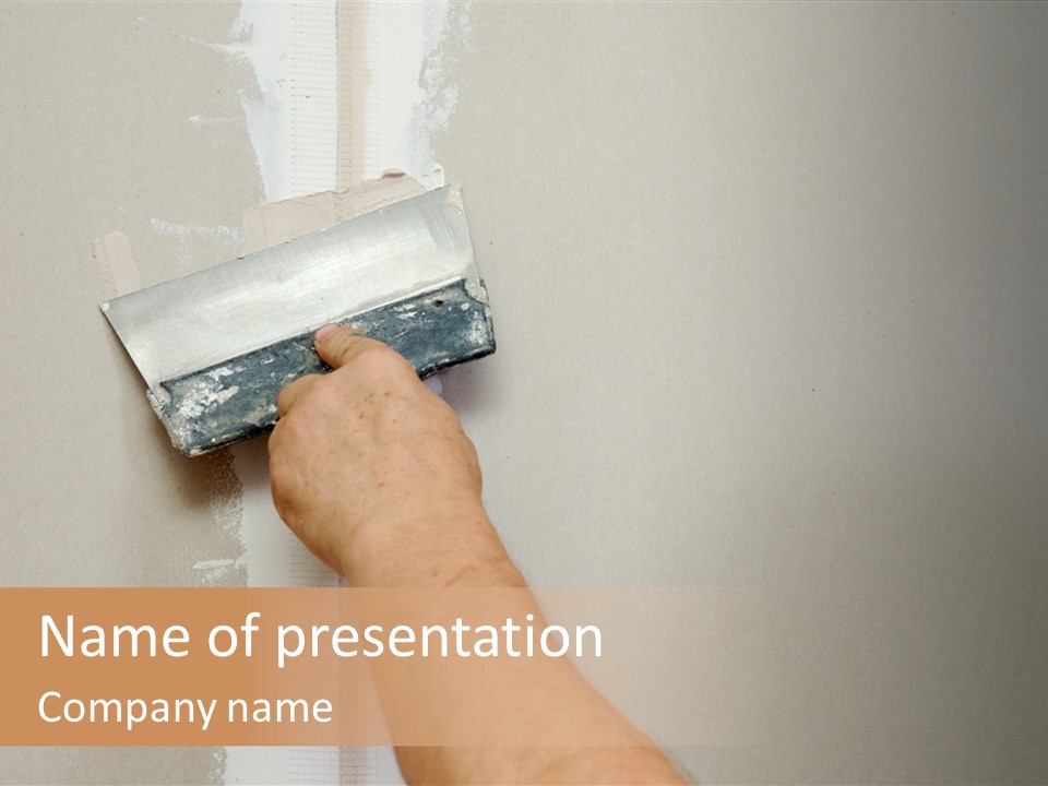 A Person Using A Paint Roller To Paint A Wall PowerPoint Template