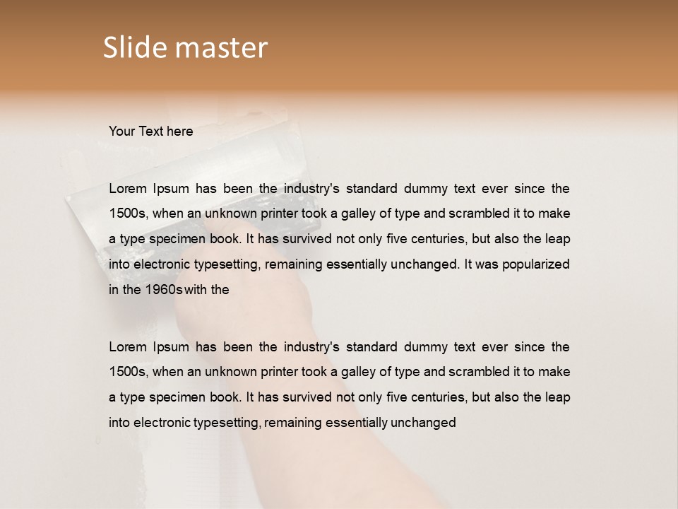 A Person Using A Paint Roller To Paint A Wall PowerPoint Template