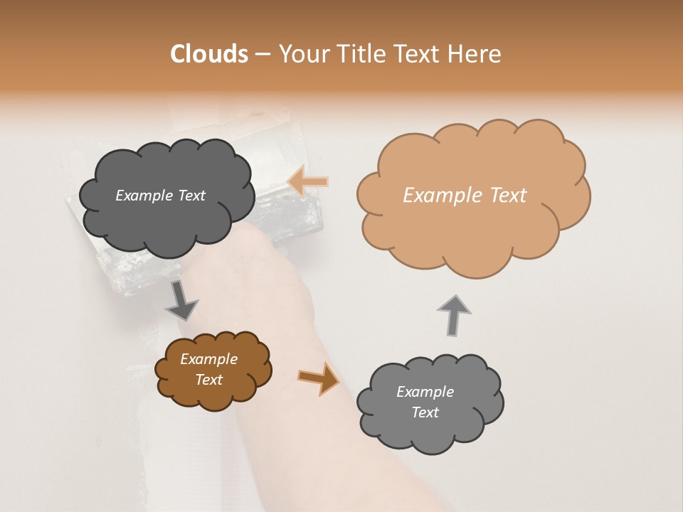 A Person Using A Paint Roller To Paint A Wall PowerPoint Template