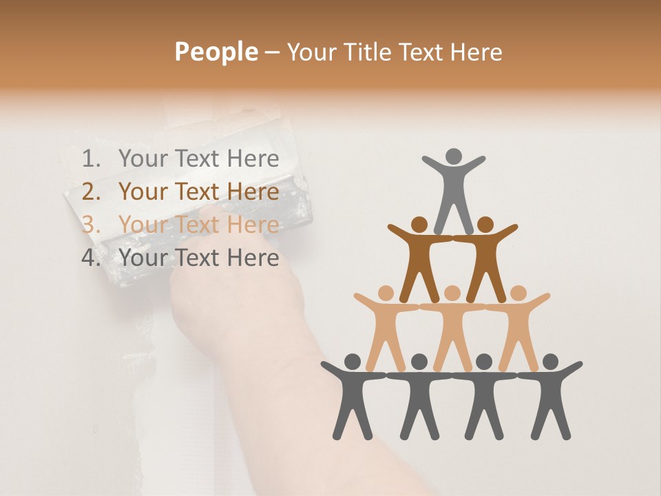 A Person Using A Paint Roller To Paint A Wall PowerPoint Template