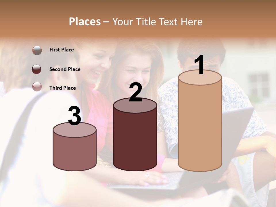 Beautiful Laptop Kids PowerPoint Template