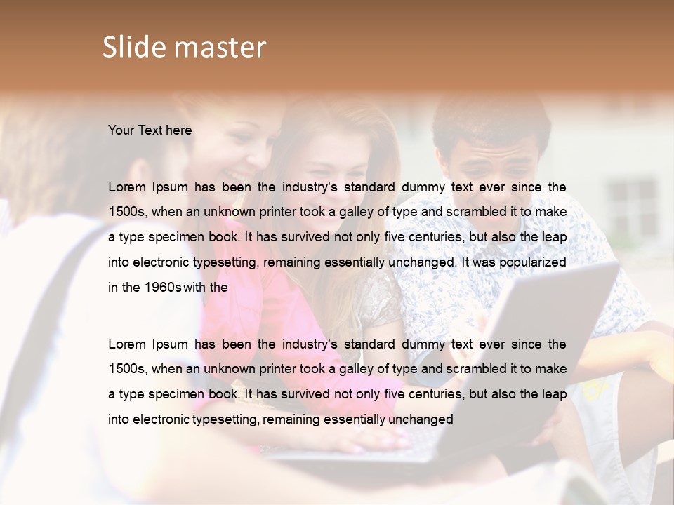 Beautiful Laptop Kids PowerPoint Template