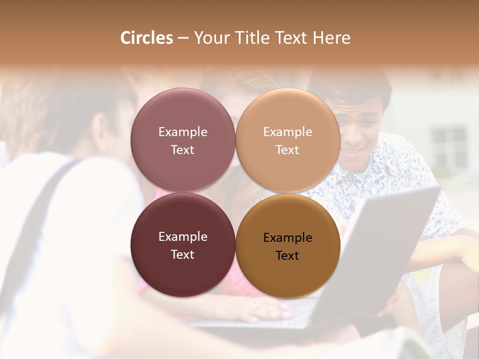 Beautiful Laptop Kids PowerPoint Template