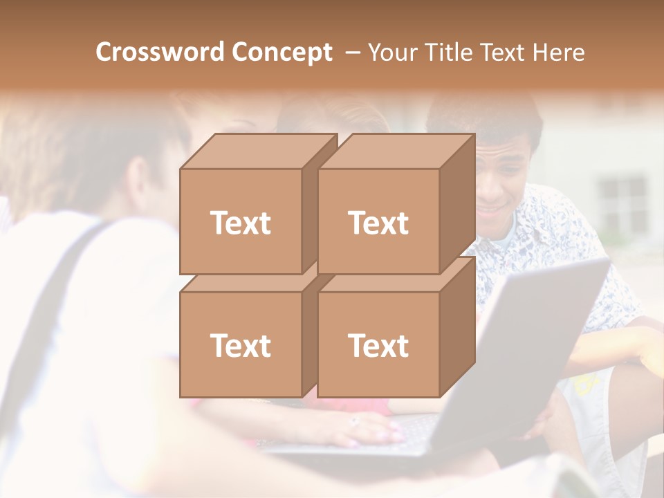 Beautiful Laptop Kids PowerPoint Template